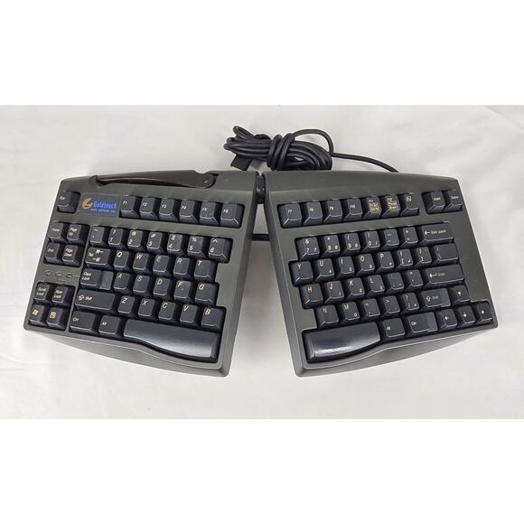 GOLDTOUCH BLACK ERGONOMIC SPLIT USB KEYBOARD W/ 10-KEY PAD MODEL KFK-E87YB - Picture 4 of 14